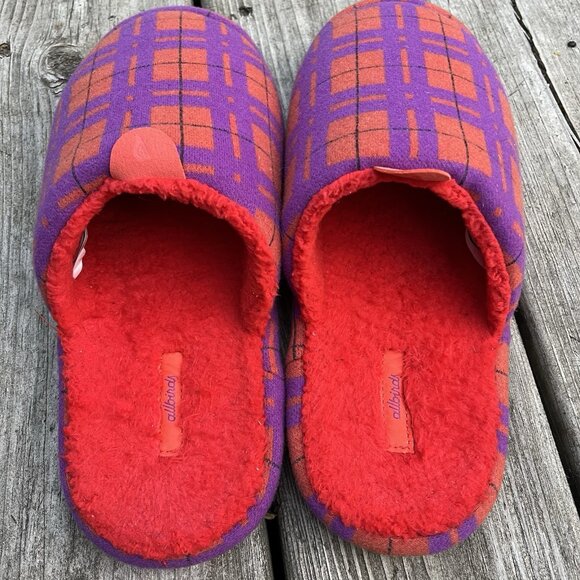 Allbirds Wool Tartan Purple And Orange W8‎ M7 - Picture 2 of 4